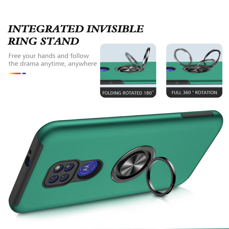 For Motorola Moto G9 / G9 Play PC + TPU Shockproof Magnetic Protective Case with Invisible Ring Holder