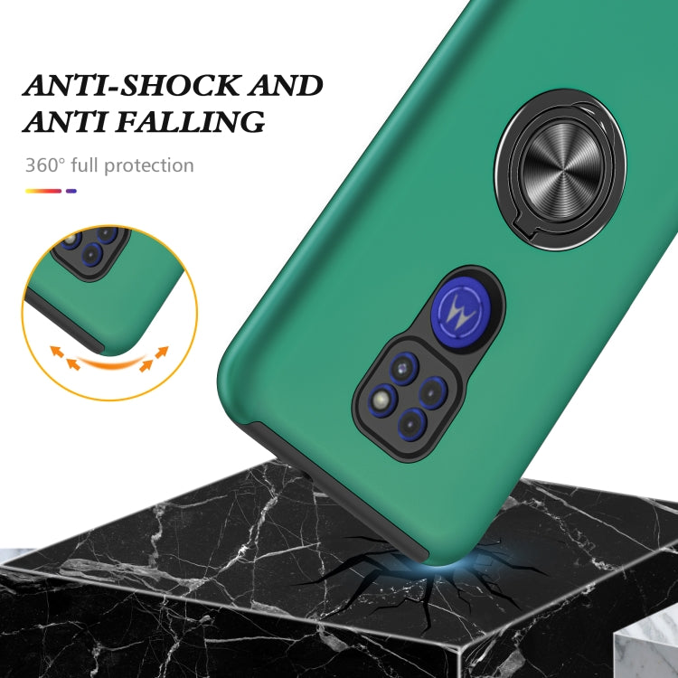 For Motorola Moto G9 / G9 Play PC + TPU Shockproof Magnetic Protective Case with Invisible Ring Holder