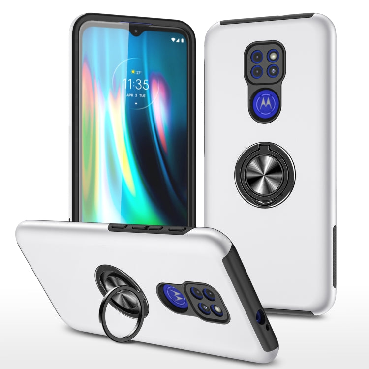 For Motorola Moto G9 / G9 Play PC + TPU Shockproof Magnetic Protective Case with Invisible Ring Holder