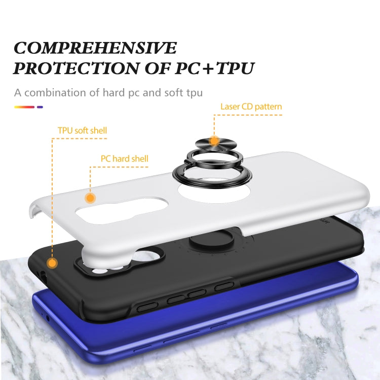 For Motorola Moto G9 / G9 Play PC + TPU Shockproof Magnetic Protective Case with Invisible Ring Holder
