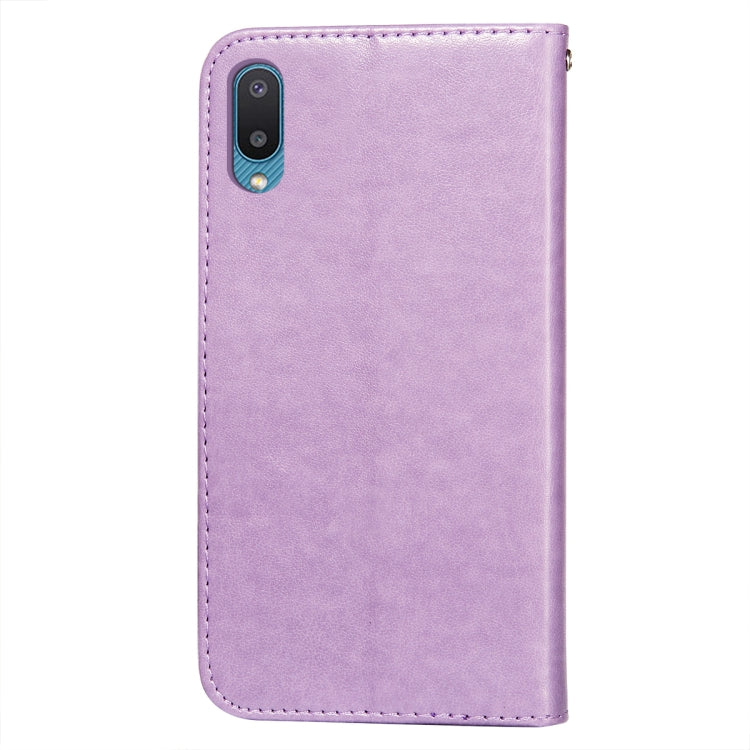 For Samsung Galaxy A02 / M02 (EU) Flower Vine Embossing Pattern Horizontal Flip Leather Case with Card Slot & Holder & Wallet & Lanyard
