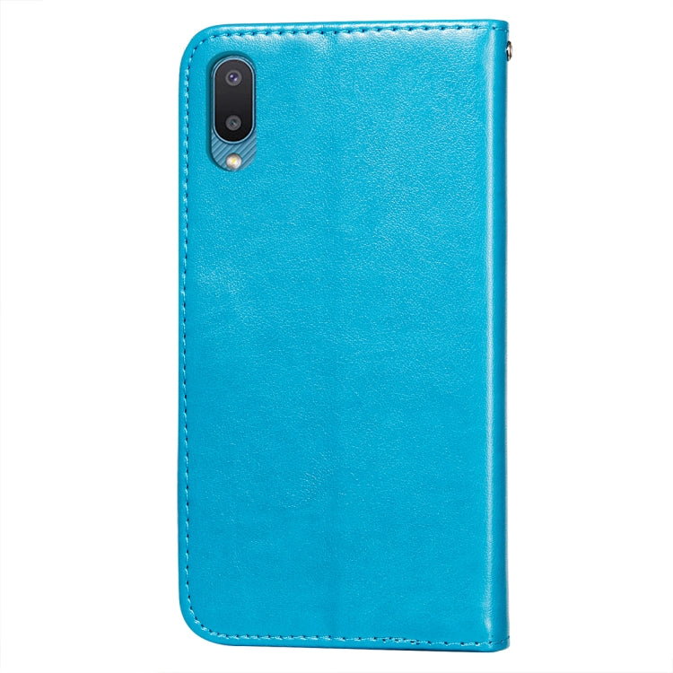 For Samsung Galaxy A02 / M02 (EU) Flower Vine Embossing Pattern Horizontal Flip Leather Case with Card Slot & Holder & Wallet & Lanyard