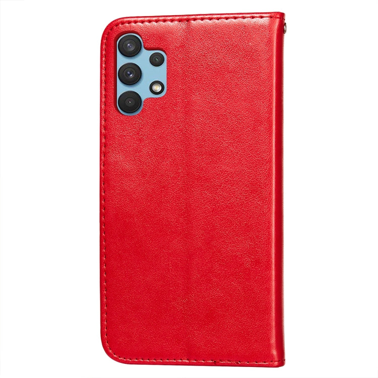 For Samsung Galaxy A32 4G Flower Vine Embossing Pattern Horizontal Flip Leather Case with Card Slot & Holder & Wallet & Lanyard