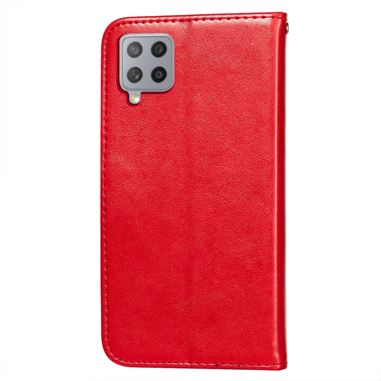 For Samsung Galaxy F62 / M62 Flower Vine Embossing Pattern Horizontal Flip Leather Case with Card Slot & Holder & Wallet & Lanyard