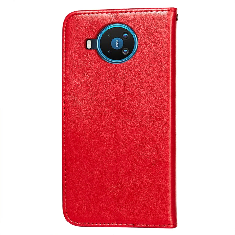 For Nokia 8.3 5G Flower Vine Embossing Pattern Horizontal Flip Leather Case with Card Slot & Holder & Wallet & Lanyard