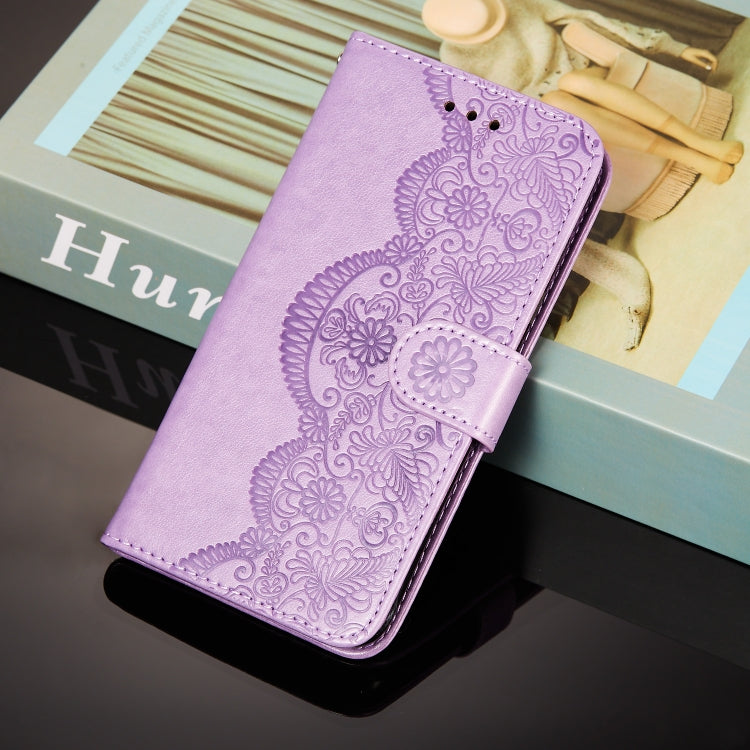 For Nokia 8.3 5G Flower Vine Embossing Pattern Horizontal Flip Leather Case with Card Slot & Holder & Wallet & Lanyard