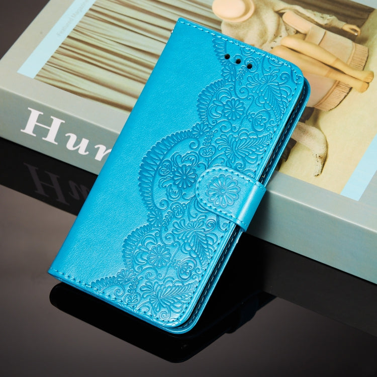 For Nokia 8.3 5G Flower Vine Embossing Pattern Horizontal Flip Leather Case with Card Slot & Holder & Wallet & Lanyard