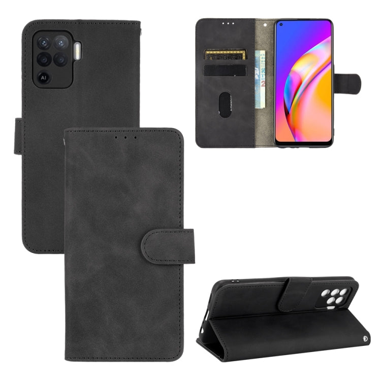 For Oppo A94 Solid Color Skin Feel Magnetic Buckle Horizontal Flip Calf Texture PU Leather Case with Holder & Card Slots & Wallet