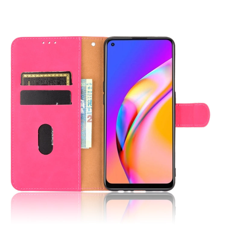 For Oppo Reno5 F Solid Color Skin Feel Magnetic Buckle Horizontal Flip Calf Texture PU Leather Case with Holder & Card Slots & Wallet