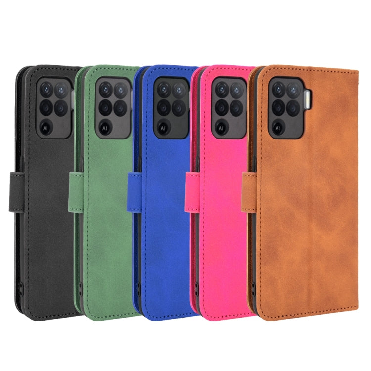 For Oppo Reno5 F Solid Color Skin Feel Magnetic Buckle Horizontal Flip Calf Texture PU Leather Case with Holder & Card Slots & Wallet