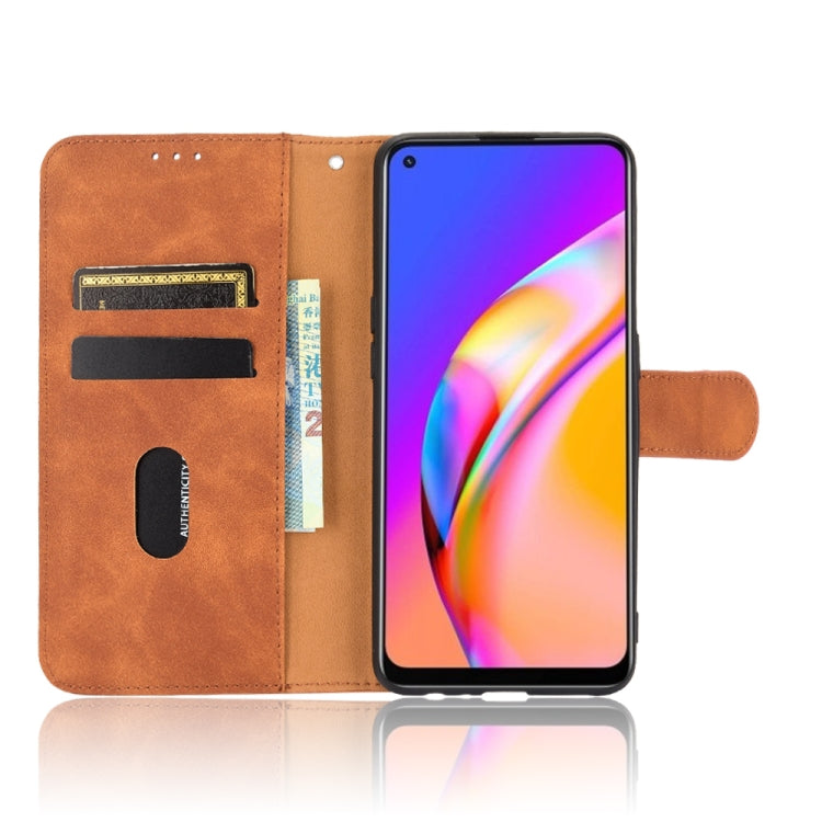 For Oppo Reno5 F Solid Color Skin Feel Magnetic Buckle Horizontal Flip Calf Texture PU Leather Case with Holder & Card Slots & Wallet