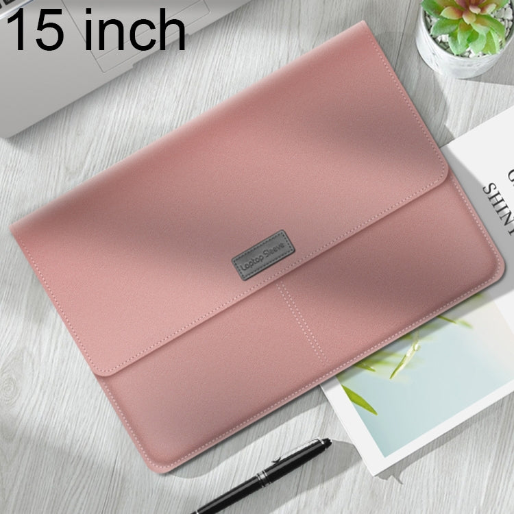 Litchi Pattern PU Leather Waterproof Ultra-thin Protection Liner Bag Briefcase Laptop Carrying Bag for 15 inch Laptops