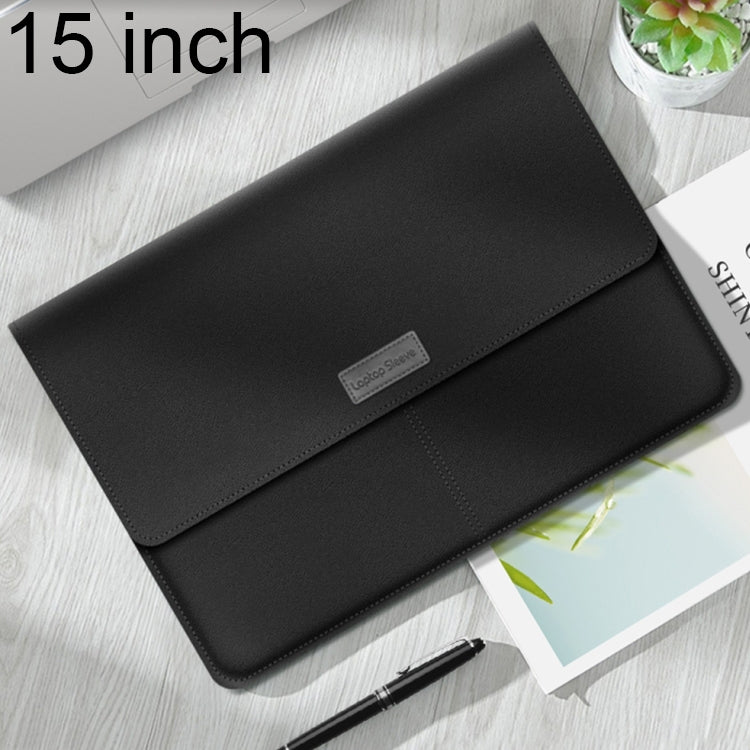 Litchi Pattern PU Leather Waterproof Ultra-thin Protection Liner Bag Briefcase Laptop Carrying Bag for 15 inch Laptops