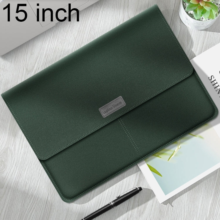 Litchi Pattern PU Leather Waterproof Ultra-thin Protection Liner Bag Briefcase Laptop Carrying Bag for 15 inch Laptops