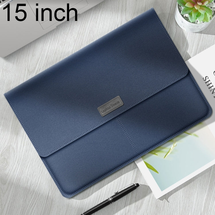 Litchi Pattern PU Leather Waterproof Ultra-thin Protection Liner Bag Briefcase Laptop Carrying Bag for 15 inch Laptops