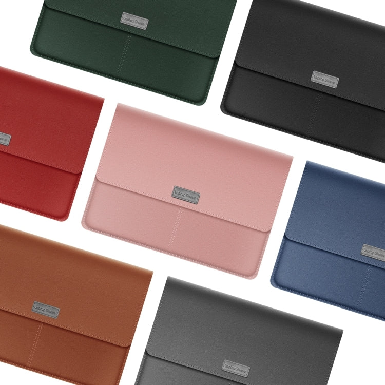 Litchi Pattern PU Leather Waterproof Ultra-thin Protection Liner Bag Briefcase Laptop Carrying Bag for 15 inch Laptops