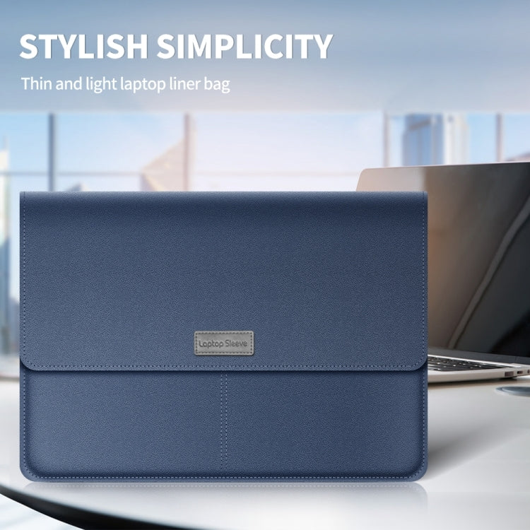 Litchi Pattern PU Leather Waterproof Ultra-thin Protection Liner Bag Briefcase Laptop Carrying Bag for 15 inch Laptops