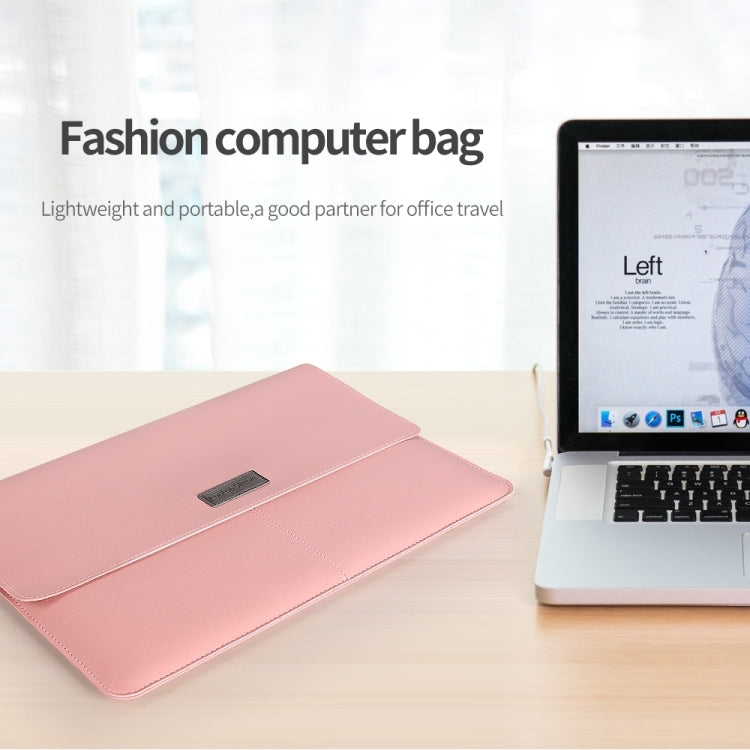 Litchi Pattern PU Leather Waterproof Ultra-thin Protection Liner Bag Briefcase Laptop Carrying Bag for 15 inch Laptops