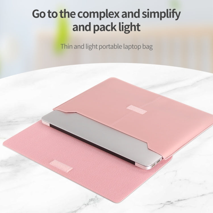 Litchi Pattern PU Leather Waterproof Ultra-thin Protection Liner Bag Briefcase Laptop Carrying Bag for 15 inch Laptops