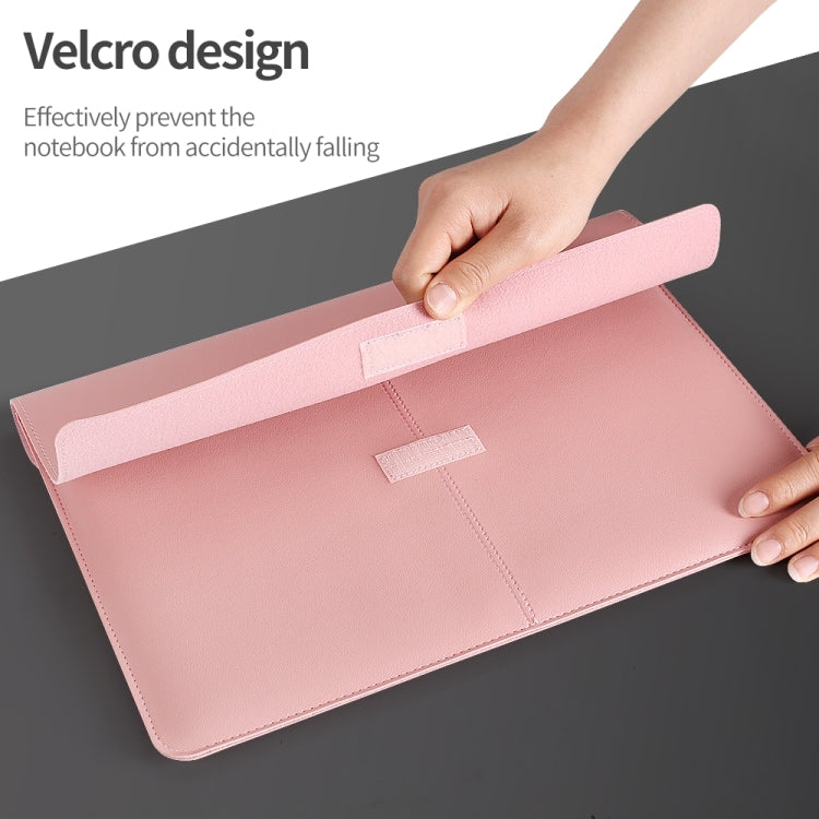 Litchi Pattern PU Leather Waterproof Ultra-thin Protection Liner Bag Briefcase Laptop Carrying Bag for 15 inch Laptops