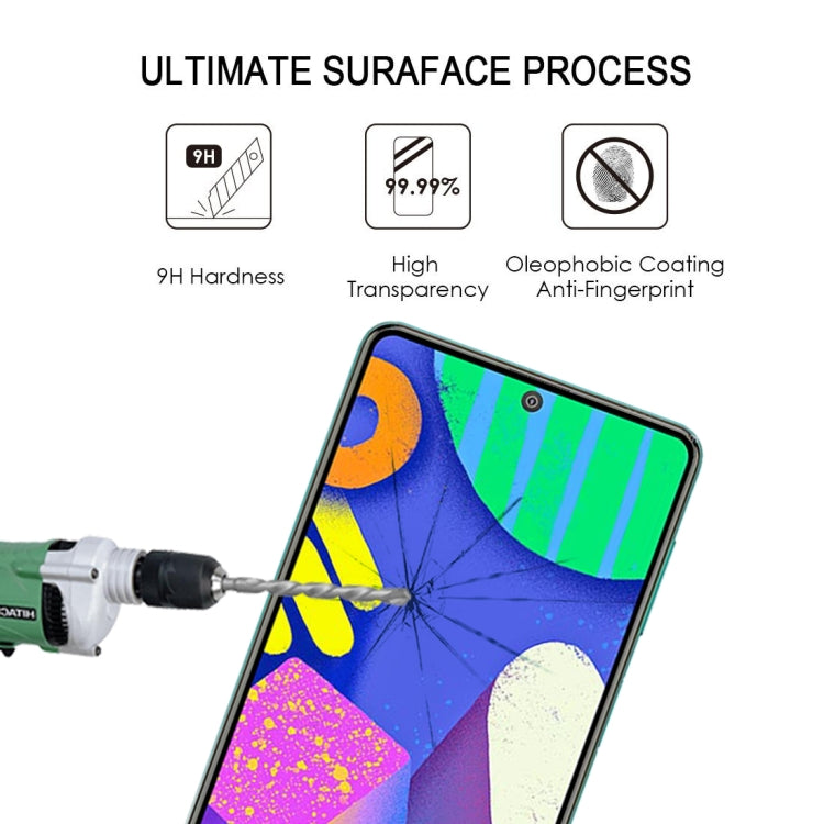 For Samsung Galaxy F62 Full Glue Full Screen Tempered Glass Film