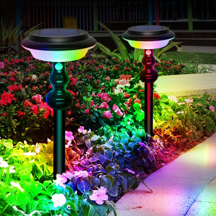 Solar Power Gourd Colorful Wall-mounted Light Outdoor Garden Landscape Lawn Lamp(Black)