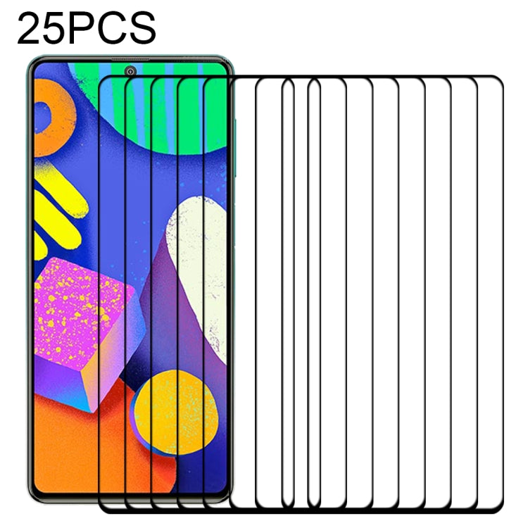 For Samsung Galaxy F62 25 PCS Full Glue Full Screen Tempered Glass Film