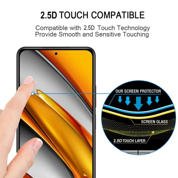 For Xiaomi Poco F3 25 PCS Full Glue Full Screen Tempered Glass Film