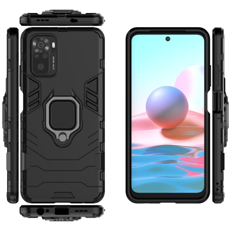 For Xiaomi Redmi Note 10 4G Shockproof PC + TPU Protective Case with Magnetic Ring Holder