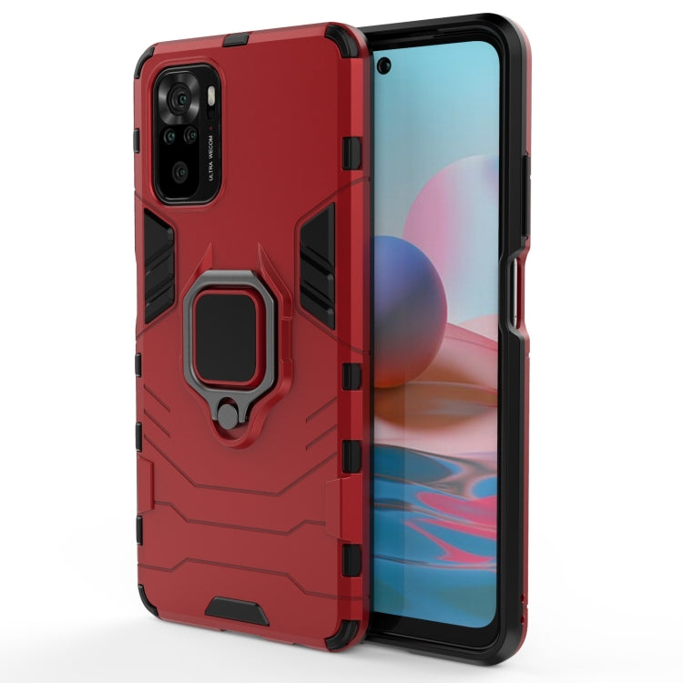 For Xiaomi Redmi Note 10 4G Shockproof PC + TPU Protective Case with Magnetic Ring Holder