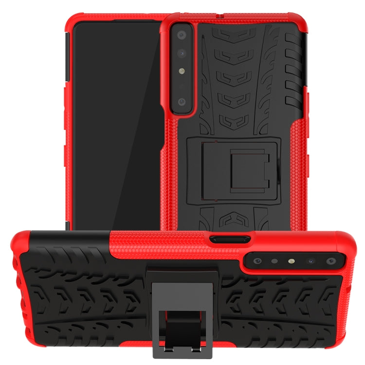 For LG Stylo 7 4G Tire Texture Shockproof TPU+PC Protective Case with Holder