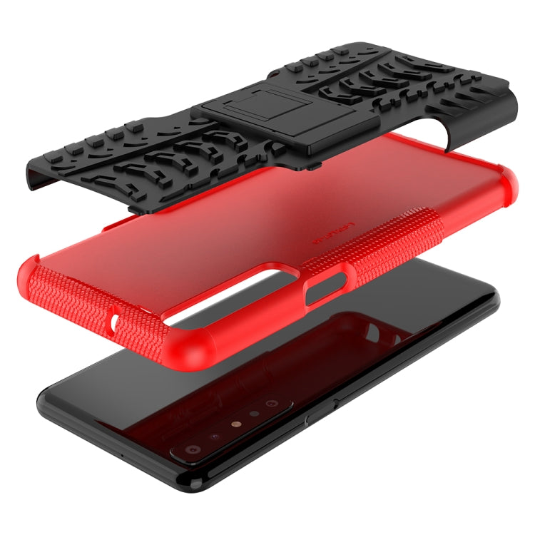 For LG Stylo 7 4G Tire Texture Shockproof TPU+PC Protective Case with Holder