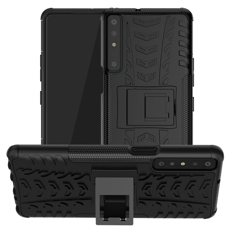For LG Stylo 7 4G Tire Texture Shockproof TPU+PC Protective Case with Holder