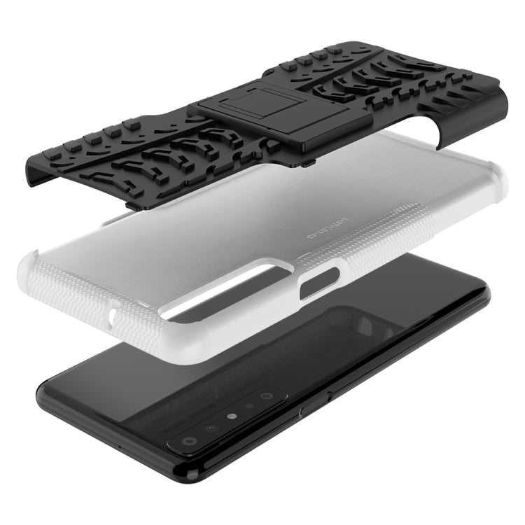 For LG Stylo 7 4G Tire Texture Shockproof TPU+PC Protective Case with Holder