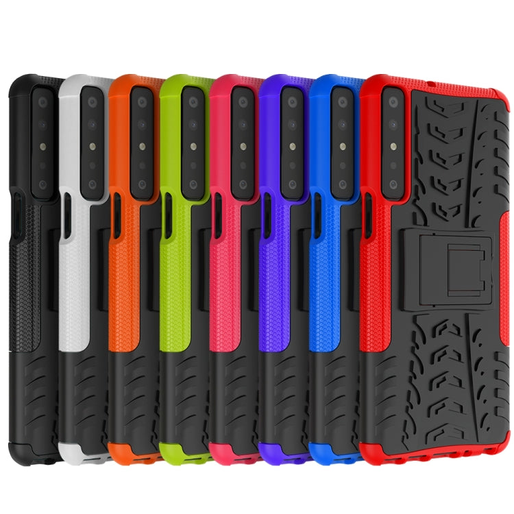 For LG Stylo 7 4G Tire Texture Shockproof TPU+PC Protective Case with Holder