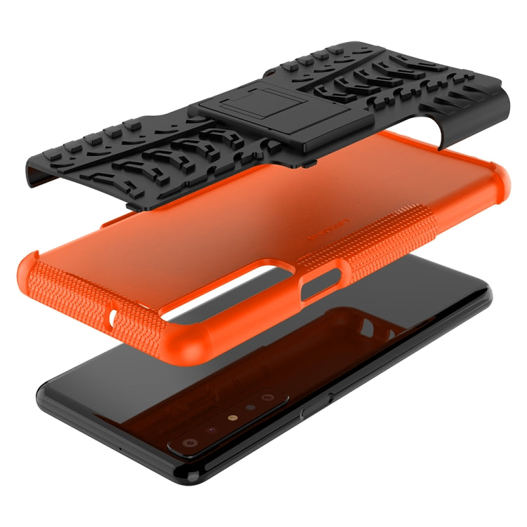For LG Stylo 7 4G Tire Texture Shockproof TPU+PC Protective Case with Holder
