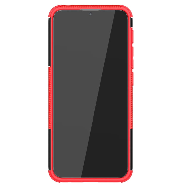 For Motorola Moto E7 Power Tire Texture Shockproof TPU+PC Protective Case with Holder