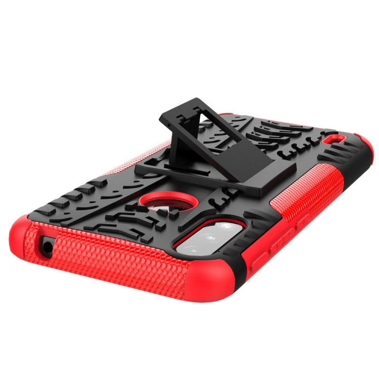 For Motorola Moto E7 Power Tire Texture Shockproof TPU+PC Protective Case with Holder