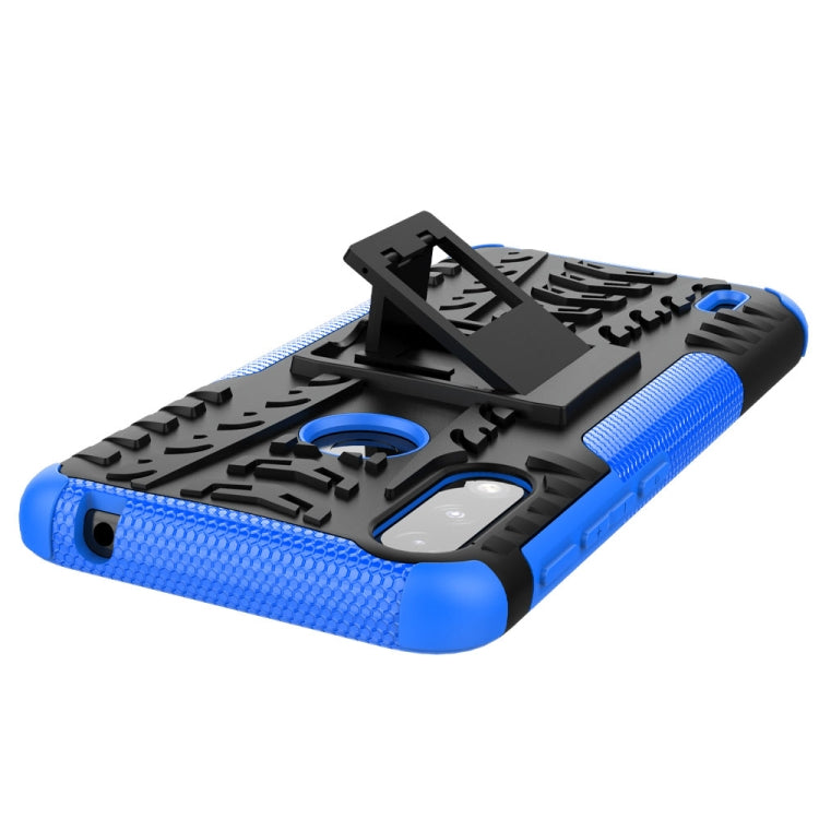 For Motorola Moto E7 Power Tire Texture Shockproof TPU+PC Protective Case with Holder
