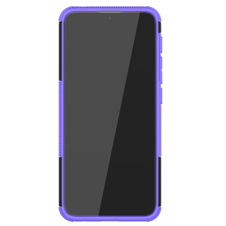 For Motorola Moto E7 Power Tire Texture Shockproof TPU+PC Protective Case with Holder