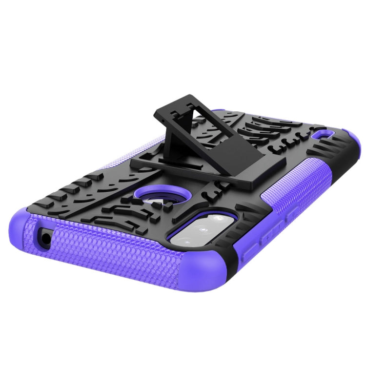 For Motorola Moto E7 Power Tire Texture Shockproof TPU+PC Protective Case with Holder