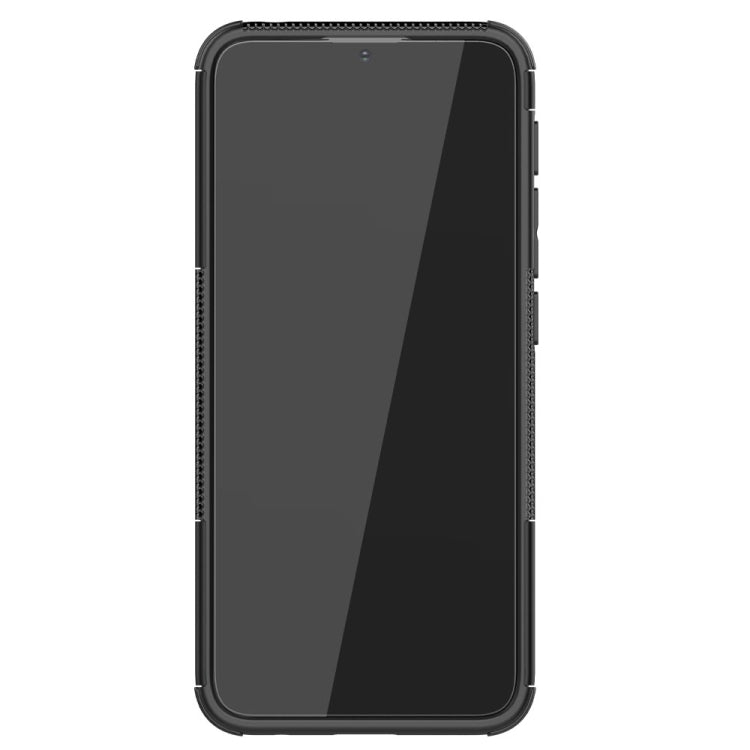 For Motorola Moto E7 Power Tire Texture Shockproof TPU+PC Protective Case with Holder