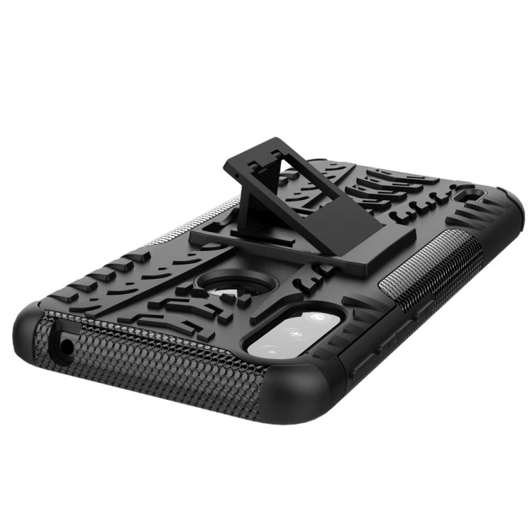For Motorola Moto E7 Power Tire Texture Shockproof TPU+PC Protective Case with Holder