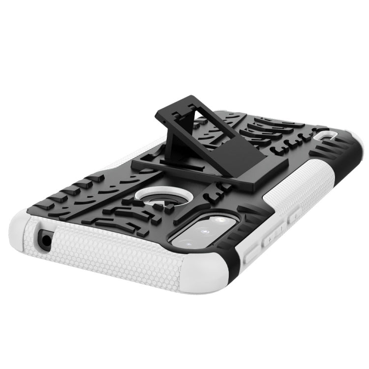 For Motorola Moto E7 Power Tire Texture Shockproof TPU+PC Protective Case with Holder