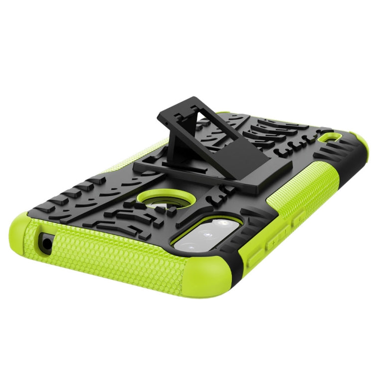 For Motorola Moto E7 Power Tire Texture Shockproof TPU+PC Protective Case with Holder