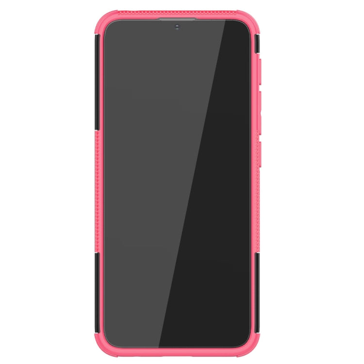 For Motorola Moto E7 Power Tire Texture Shockproof TPU+PC Protective Case with Holder