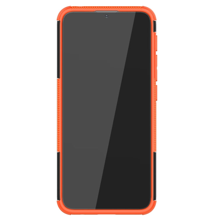 For Motorola Moto E7 Power Tire Texture Shockproof TPU+PC Protective Case with Holder