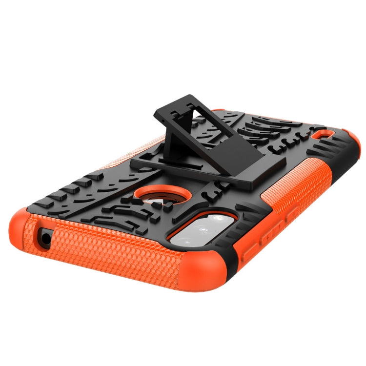 For Motorola Moto E7 Power Tire Texture Shockproof TPU+PC Protective Case with Holder