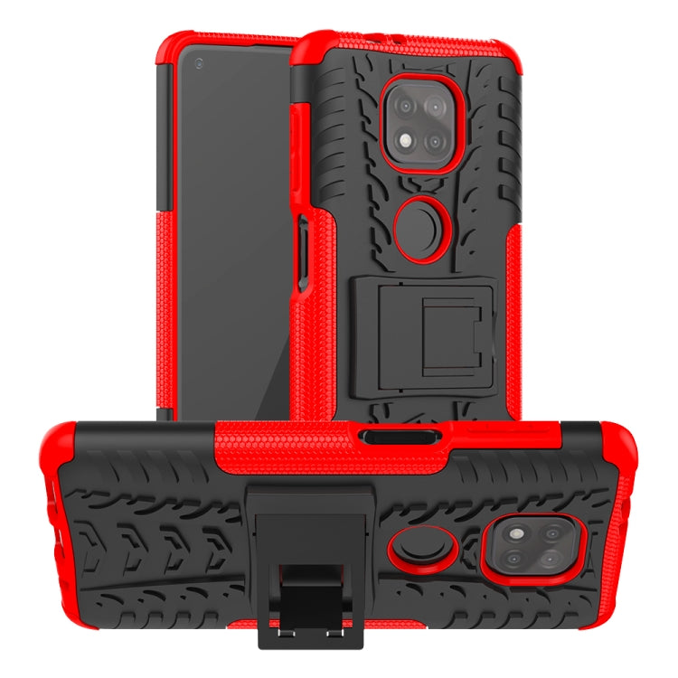 For Motorola Moto G Power (2021) Tire Texture Shockproof TPU+PC Protective Case with Holder