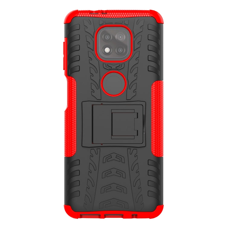 For Motorola Moto G Power (2021) Tire Texture Shockproof TPU+PC Protective Case with Holder